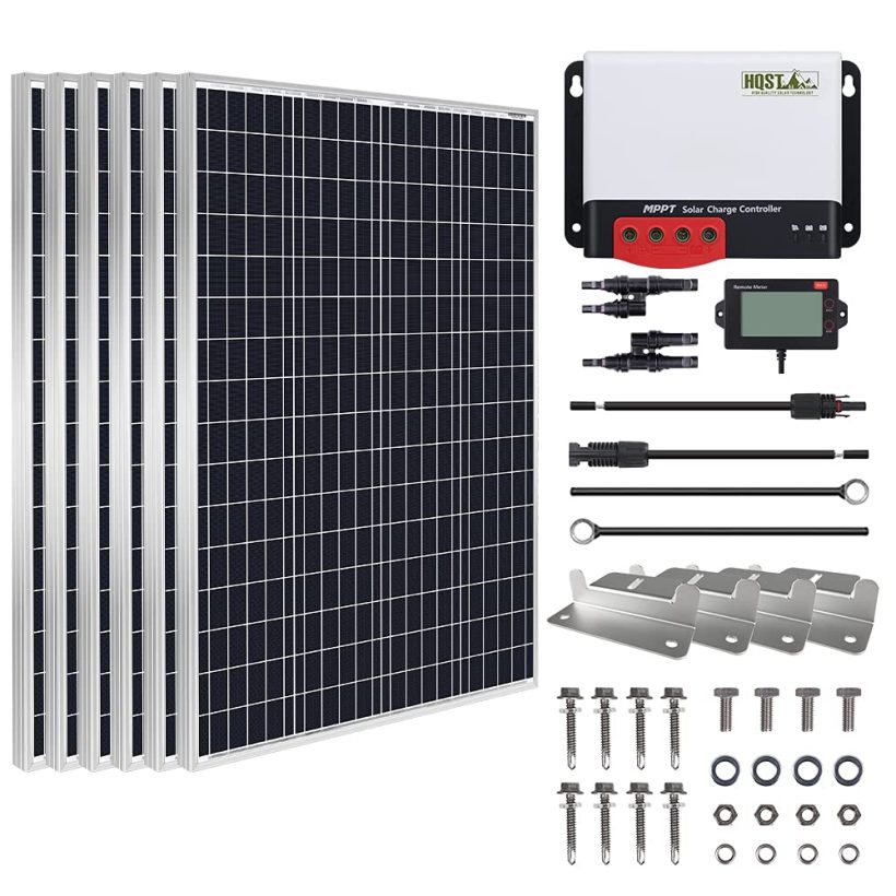 HQST 600 Watt 12 Volt Monocrystalline Solar Panel Kit