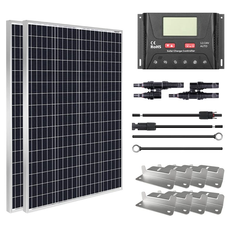 HQST 200W 12V Monocrystalline Solar Panel Kit