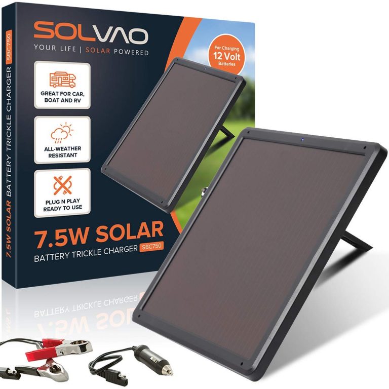 SOLVAO 7.5W Solar Trickle Charger, Battery Maintainer