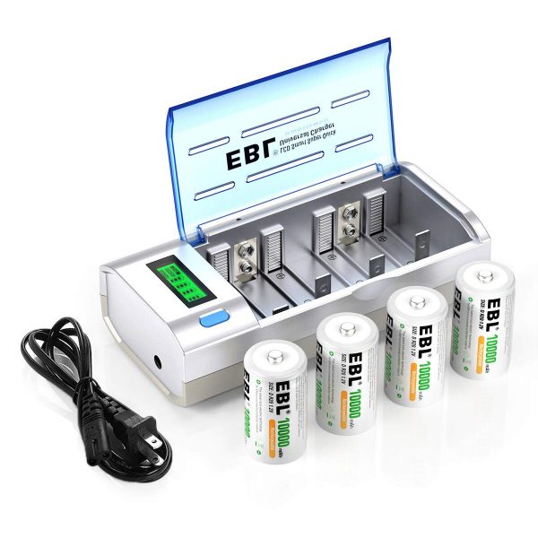 EBL D Cells 10000mAh Rechargeable Batteries