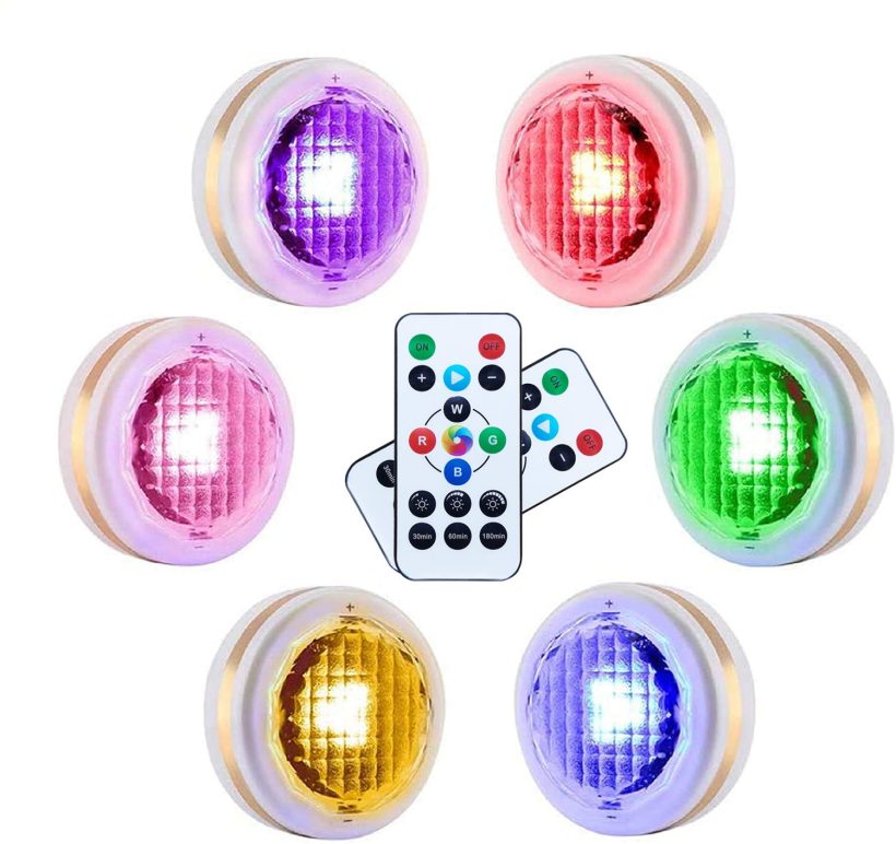 Wireless LED Puck Lights with Remote Control 6 Pack