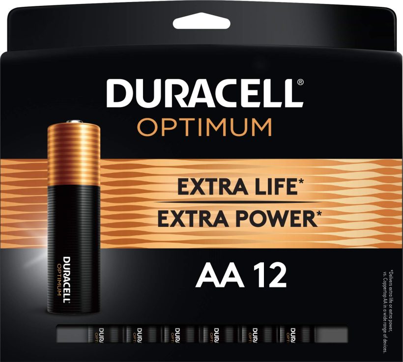 Duracell Optimum AA Batteries Resealable Package For Storage