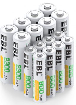 EBL 16 Sets AA AAA Batteries Combo with 8PCS