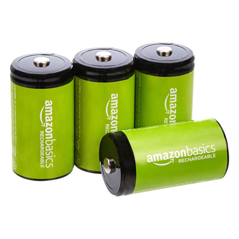 Amazon Basics 4-Pack D Cell Rechargeable Batteries