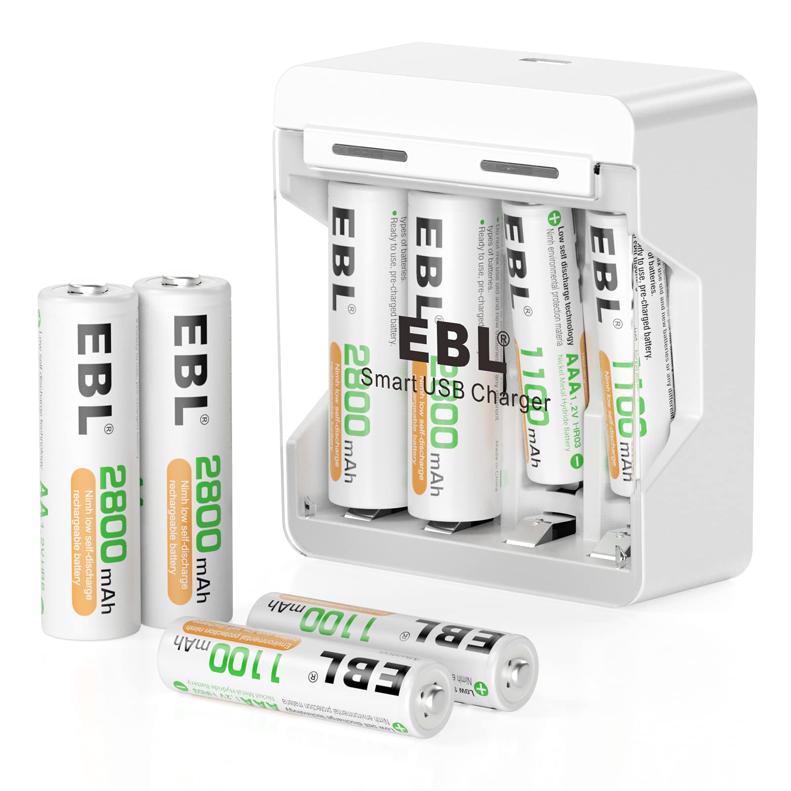 EBL Charger and Batteries - AA Batteries 2800mAh