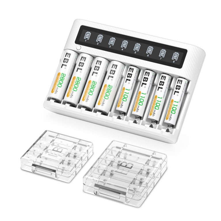 Battery Charger with AA AAA Rechargeable Batteries