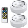 LED Puck Light 2 Pack with Remote Battery Operated Lights