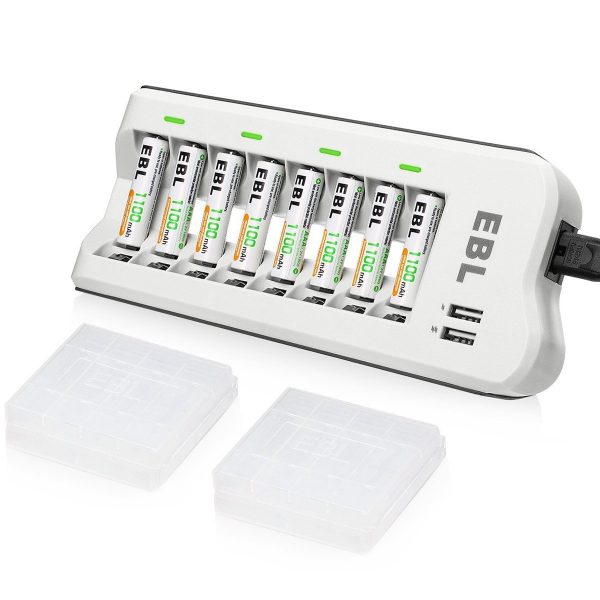 EBL 808U Battery Charger with 8 Counts