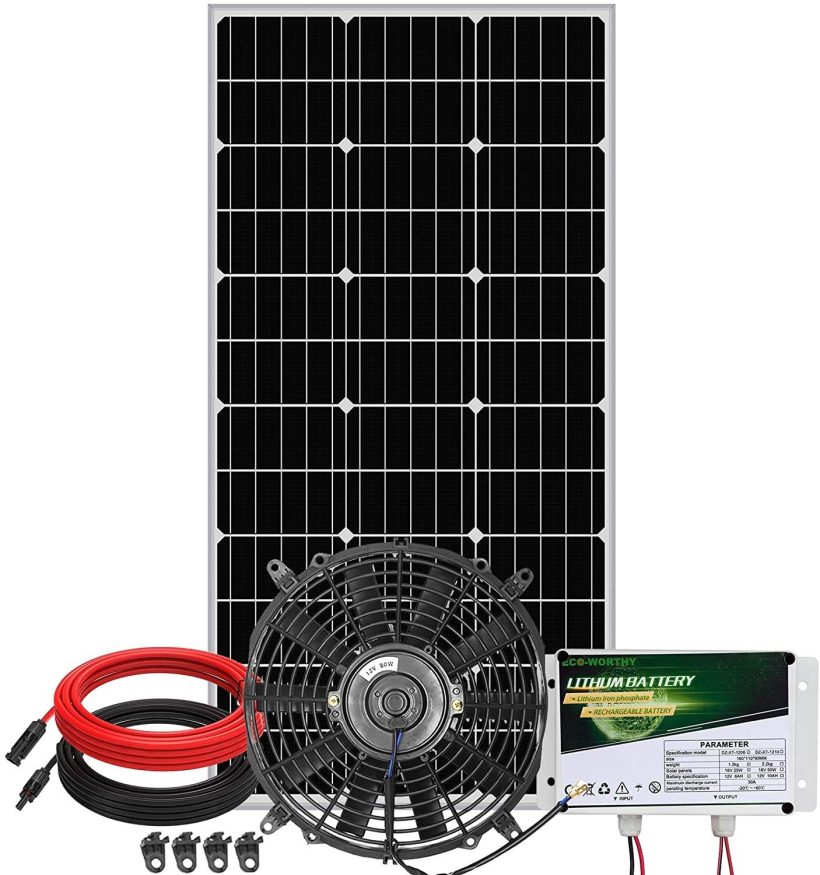 ECO-WORTHY 12 inch Solar Attic Fan +100W Solar Panel