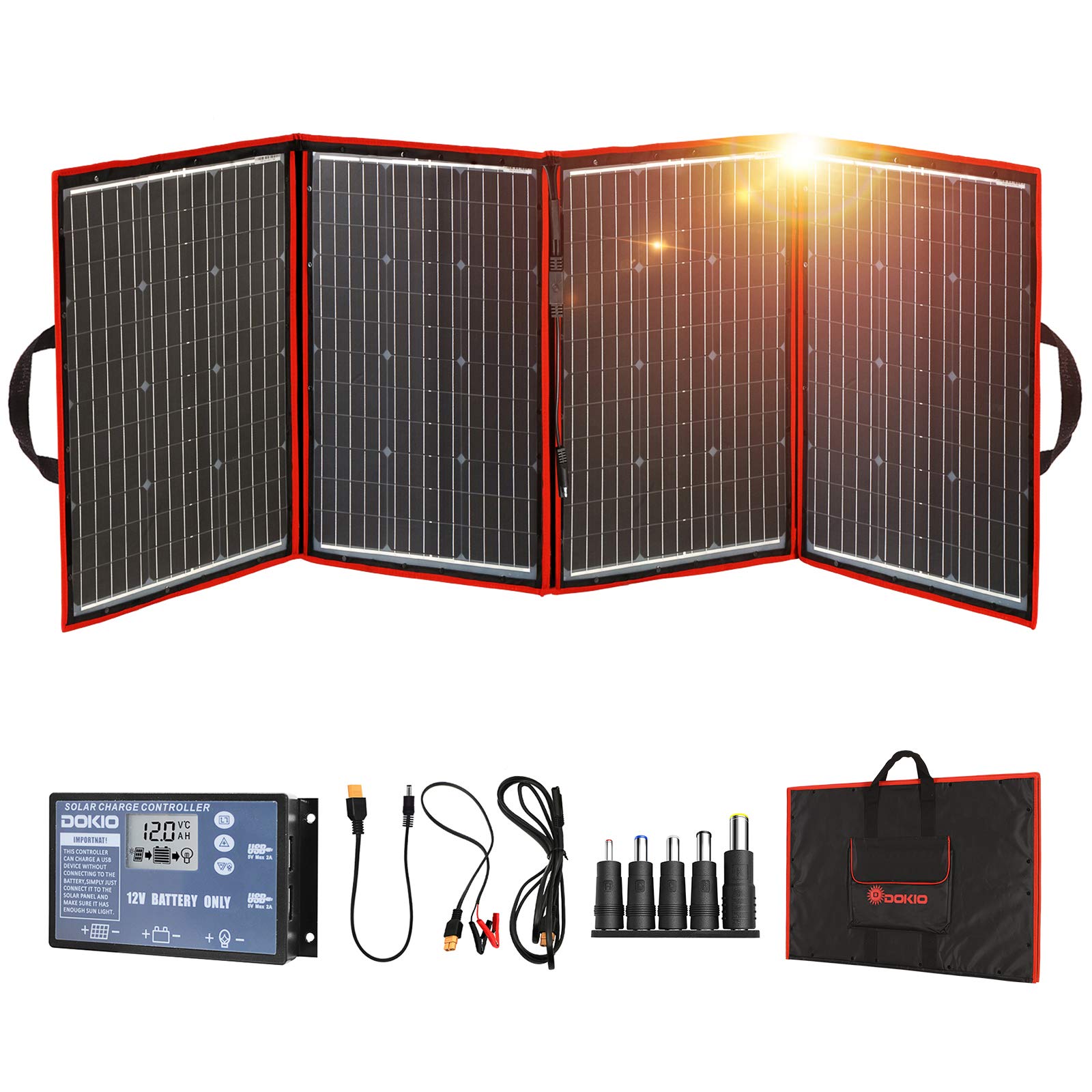 DOKIO 220W Foldable Solar Panel Kit Lightweight