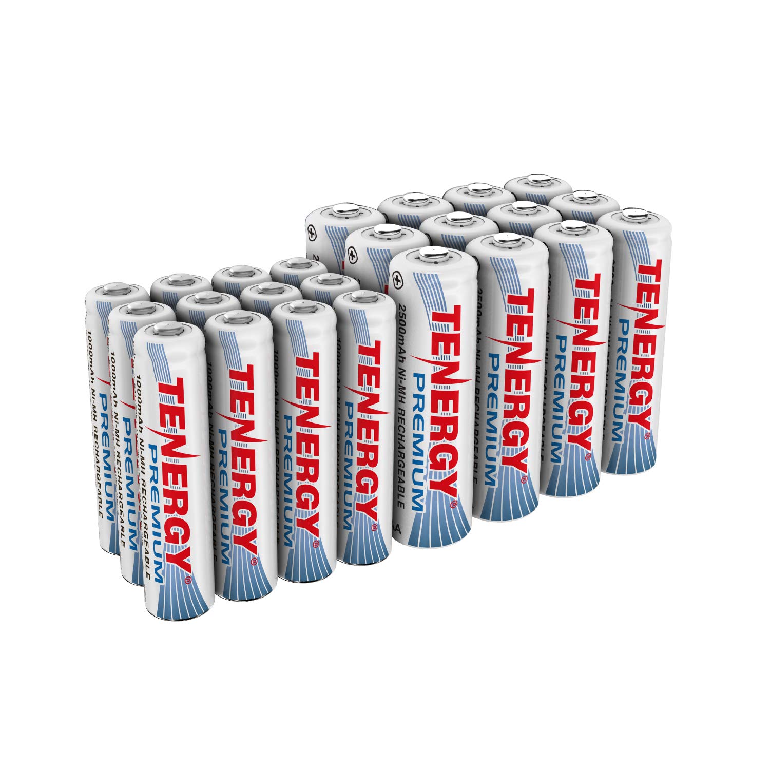 12xAA and 12xAAA Rechargeable Batteries Tenergy Premium