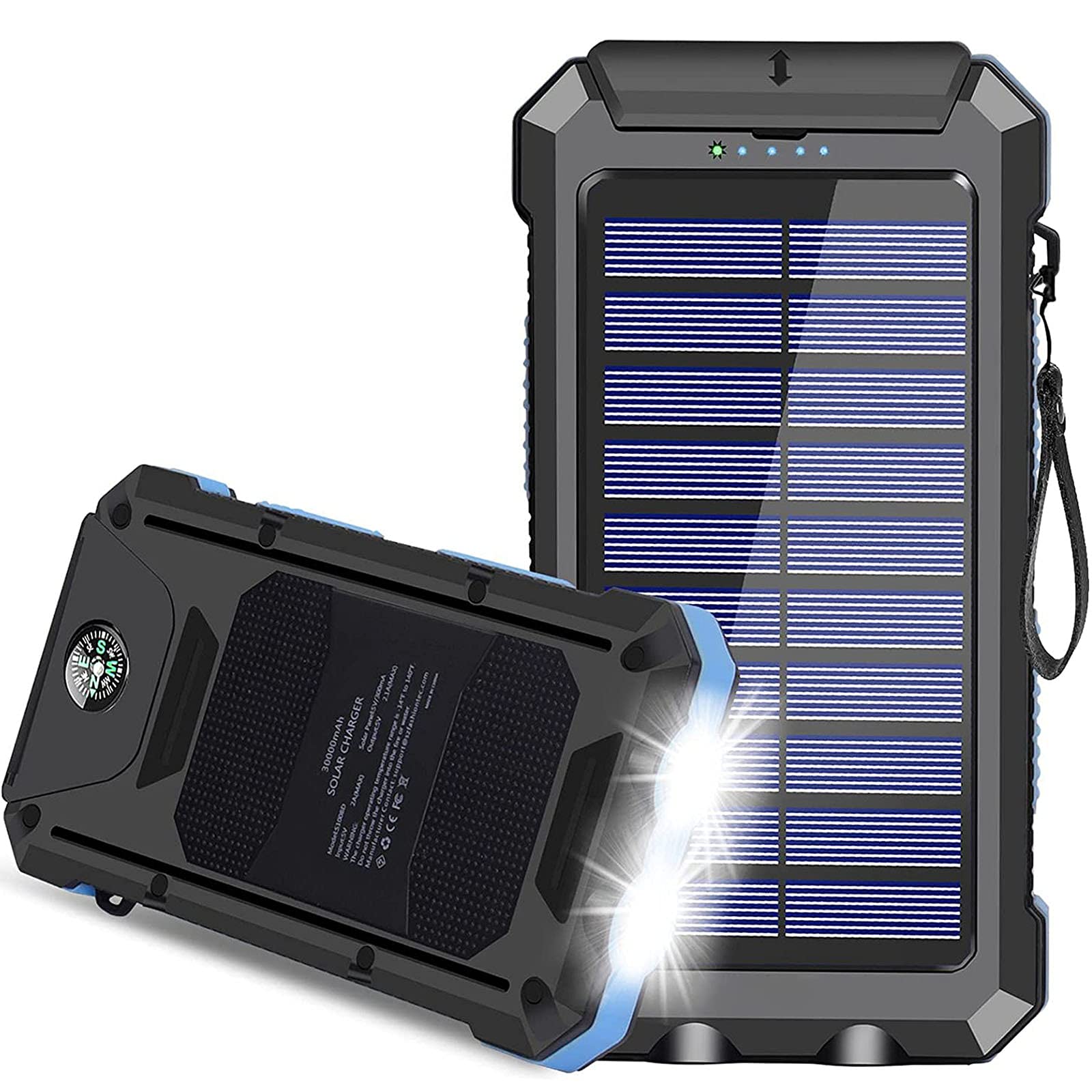 30000mAh USB C Portable Solar Power Bank