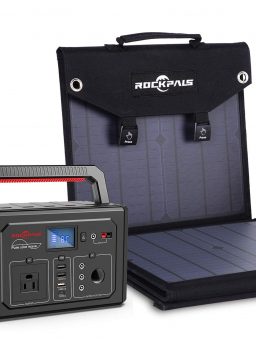 ROCKPALS Foldable 60W Solar Panel and 350W Portable Power Station