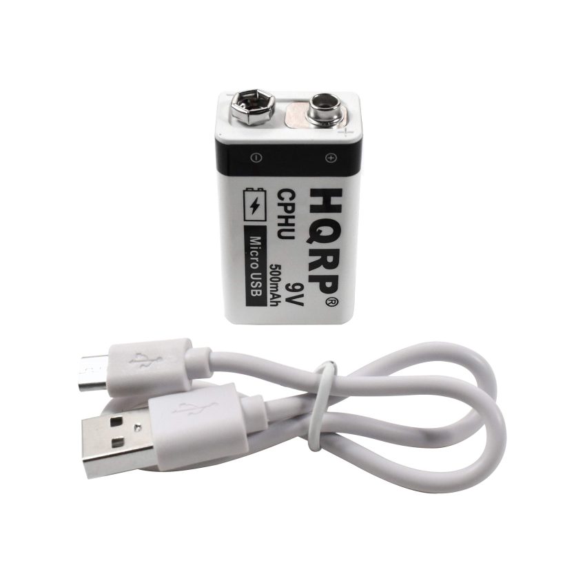 HQRP USB 9V Lithium-Ion Rechargeable Battery