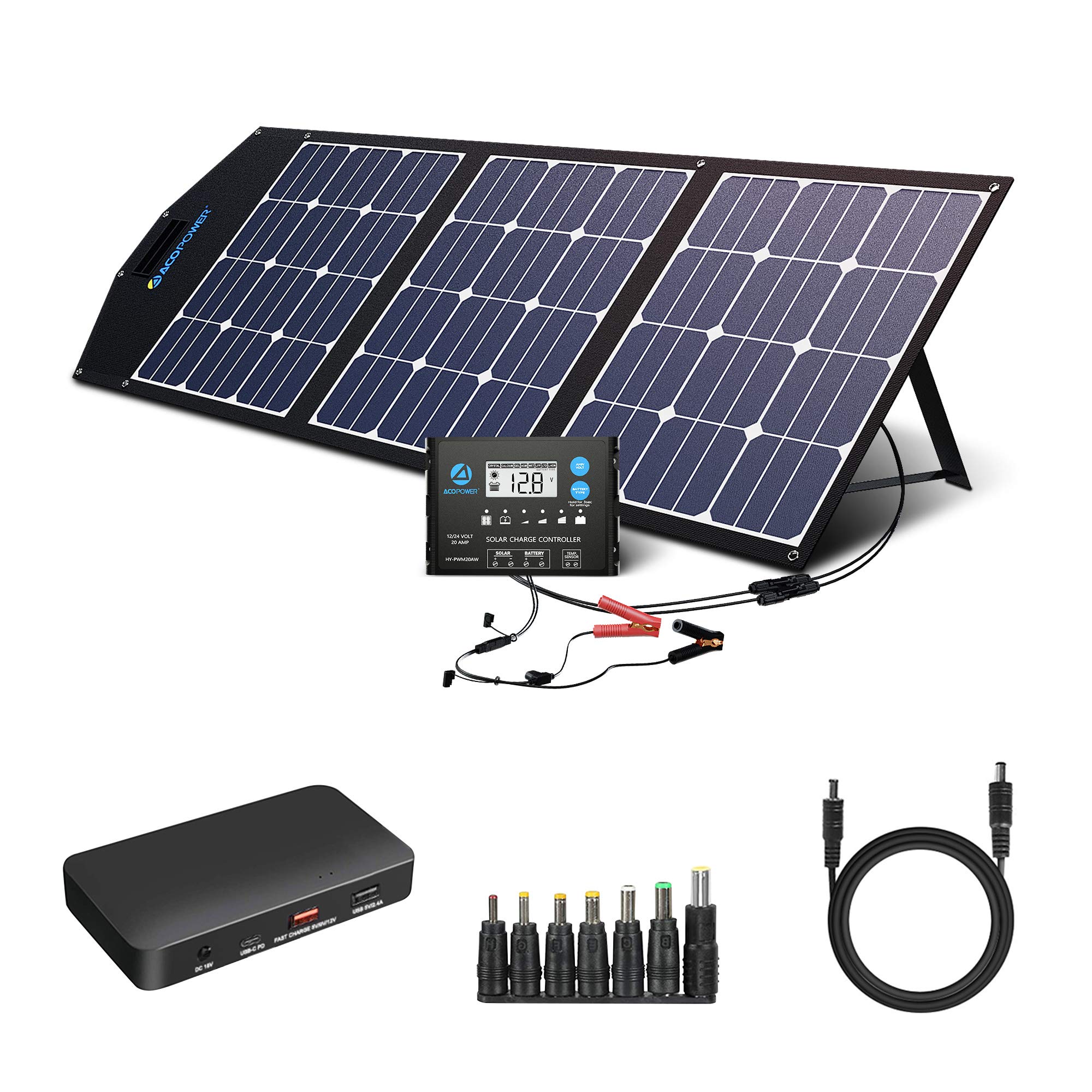 ACOPOWER 120w 12v Portable Solar Panel