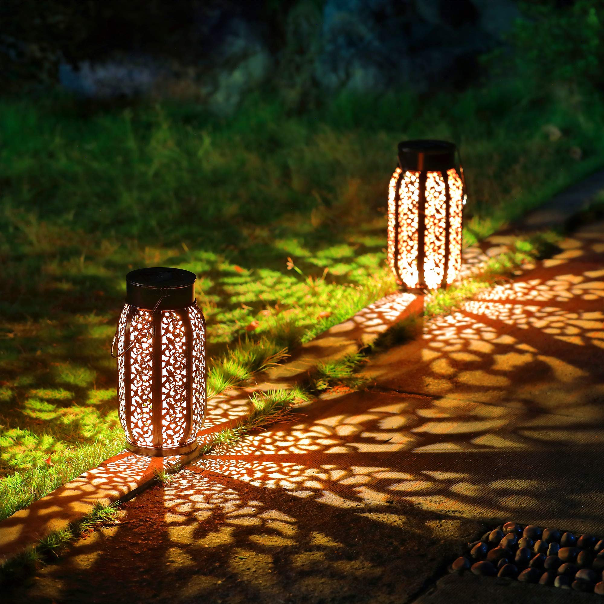 Maggift 2 Pack 10.6 Inch Hanging Solar Lights Outdoor