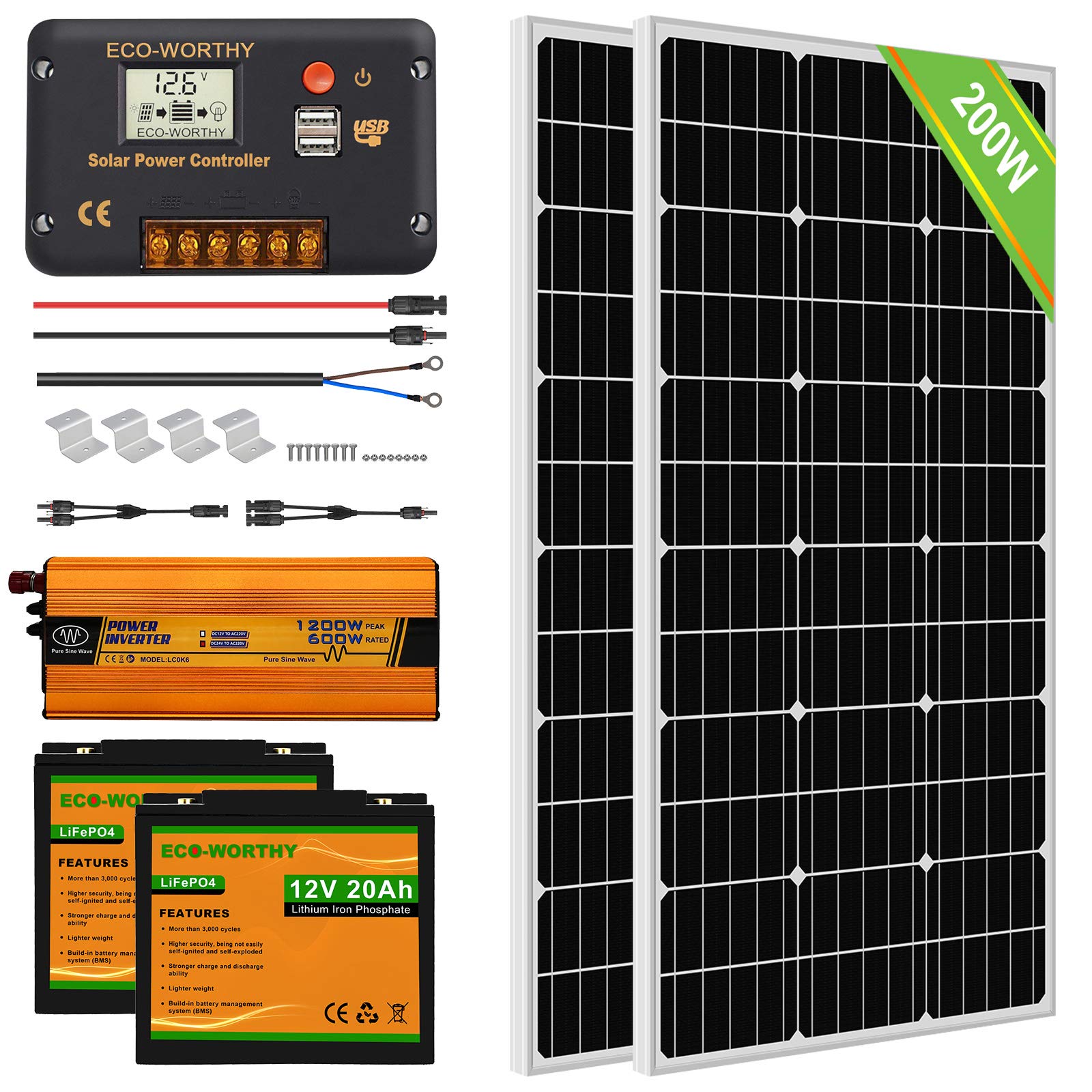 ECO-WORTHY Solar Power System for RV Off Grid Solar Panel Kit