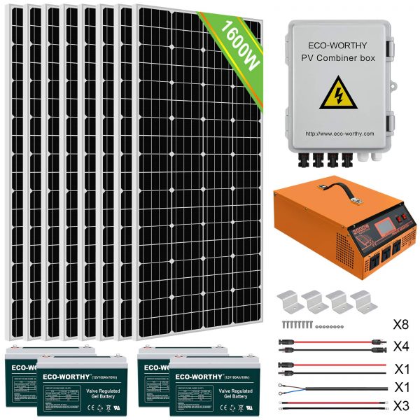 ECO-WORTHY 1600W 24V Complete Solar Power System Kit
