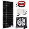 ECO-WORTHY 100W Solar Powered Fan System installed on greenhouse for eco-friendly ventilation