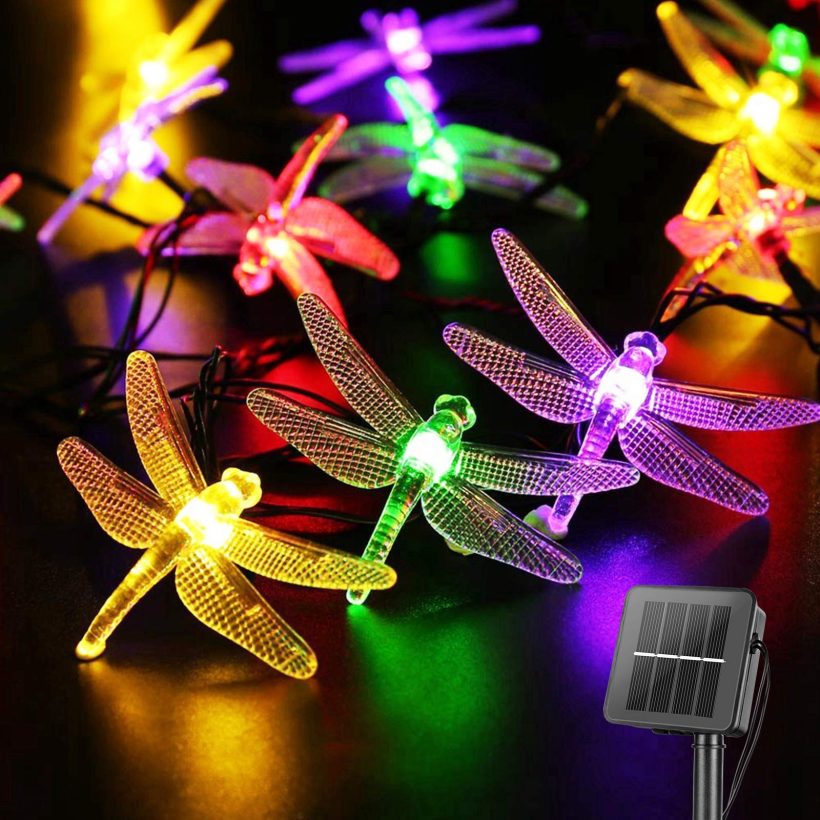 Dragonfly Solar String Lights Outdoor 20.8 Feet 30 Led