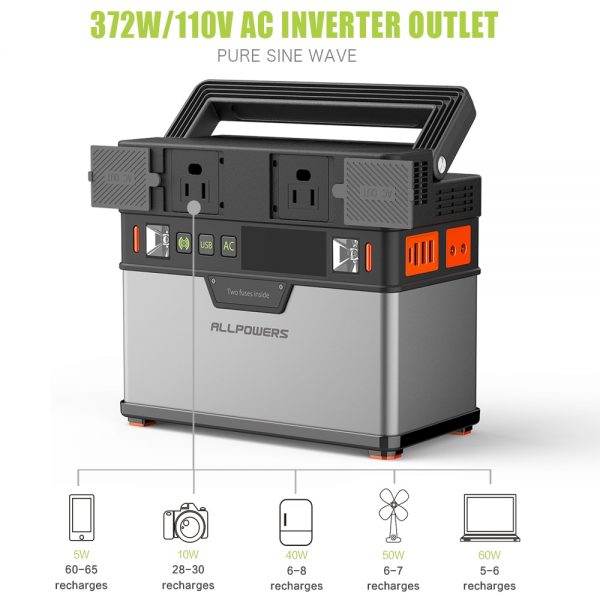 372Wh Power Bank with Pure Sine Wave Generator - Your Ultimate Portable Power Station