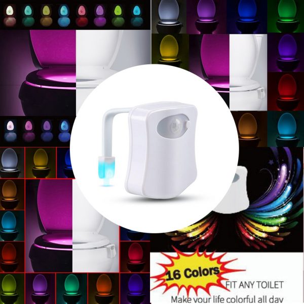 Brighten Your Bathroom with LED Restroom Seat Night Light – Motion Sensor & 8 Colors
