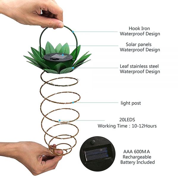 Pineapple Solar Lamp For Garden Yard Patio Lawn