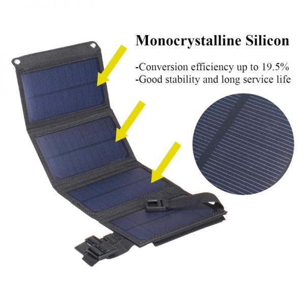 Solar Panel Folding Charger Mobile Power Bank