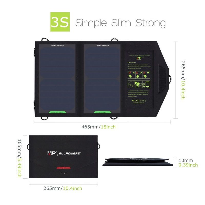 Solar Panel Charger Phone Battery Foldable