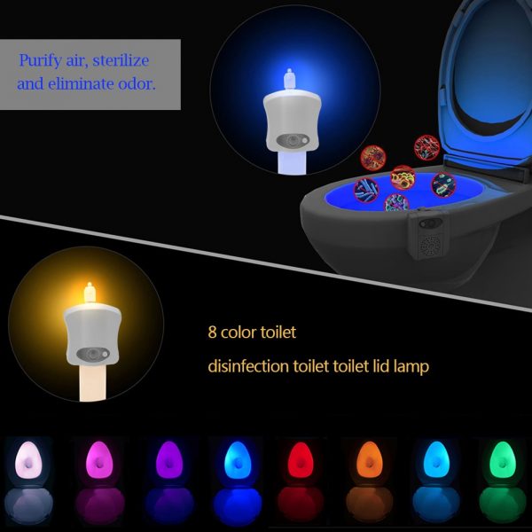 Brighten Your Bathroom with LED Restroom Seat Night Light – Motion Sensor & 8 Colors