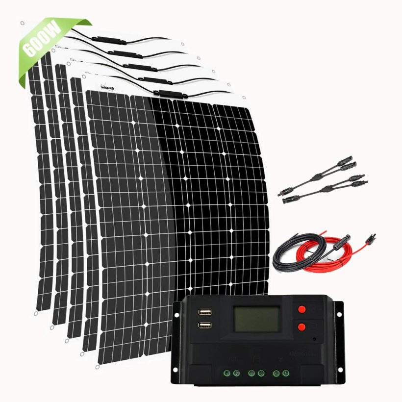Flexible Solar Panel Kit with 50A LCD Charge Controller
