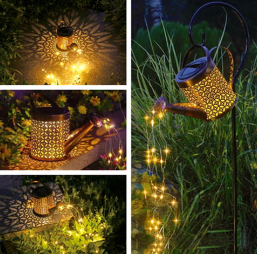 Solar LED Watering Can Lamp Garden