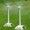 2-in-1 Solar Wind Generator Model and Rotating Display Stand for educational use and modern desk decor, featuring white plastic construction and eco-friendly solar power.