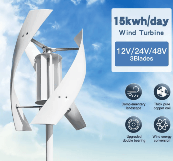 Vertical Axis Maglev Wind Turbine with precision blades and low-noise operation for efficient household energy generation.