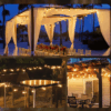 Durable G40 LED outdoor string lights with shatterproof bulbs, solar panel and USB power options, ideal for patios, gardens, and parties, offering weatherproof, warm ambiance lighting.