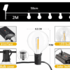 Shatterproof G40 LED Outdoor String Lights with Remote – Perfect for Patios, Gardens, and Parties