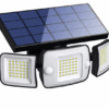 Solar Outdoor Motion Sensor Light with 3 Adjustable Heads – Perfect for Gardens, Garages, and Pathways
