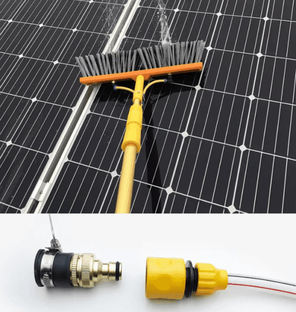 12m Solar Panel Cleaning Brush with Dual Water Supply Options