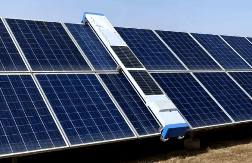 Autonomous Solar Panel Cleaning Robot featuring remote operation, self-charging system, and modular design for efficient solar panel maintenance.