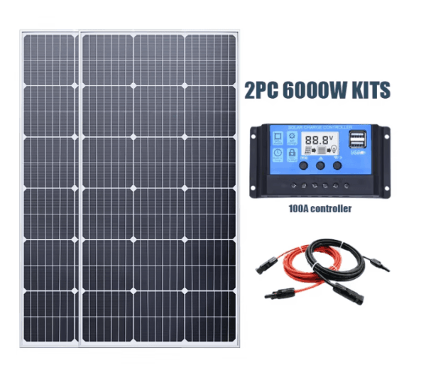 6000W Portable Solar Panel for Efficient 18V Charging – Perfect for RVs and Camping Adventures