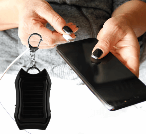 Portable Solar Keychain Charger with 1200mAh Battery – Perfect for Emergency Phone Charging on the Go