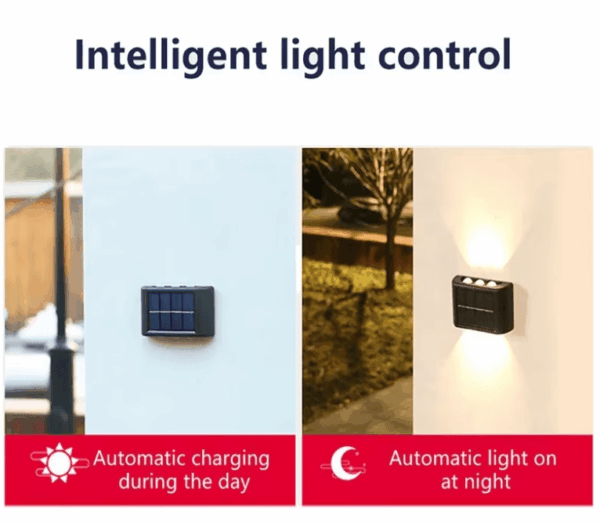 Waterproof Solar Wall Lamp with Up & Down LED Lighting – Perfect for Garden, Balcony, and Street Decor